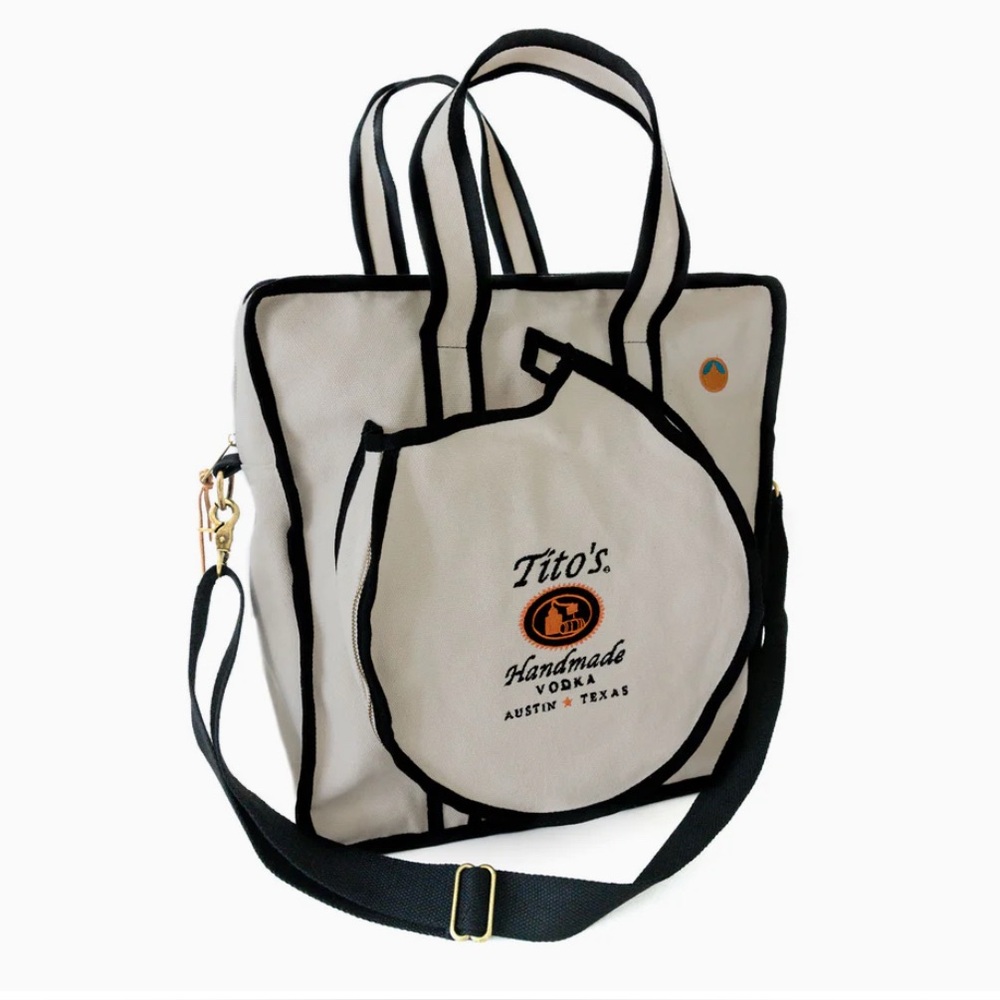 NWT~$170~Tito’s Vodka X Tangerine~Canvas Pickleball Embroidered Logo Tote Bag